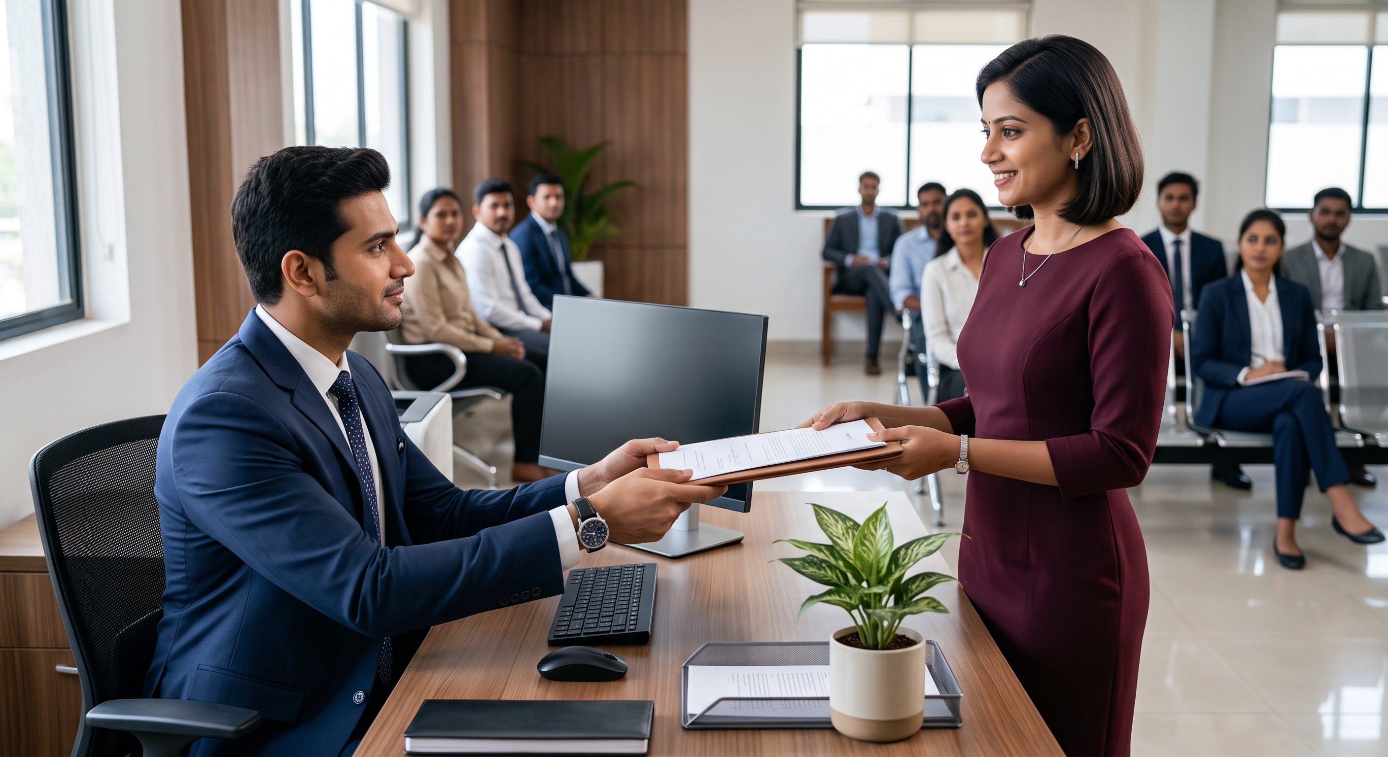 Collecting documents securely from the applicant