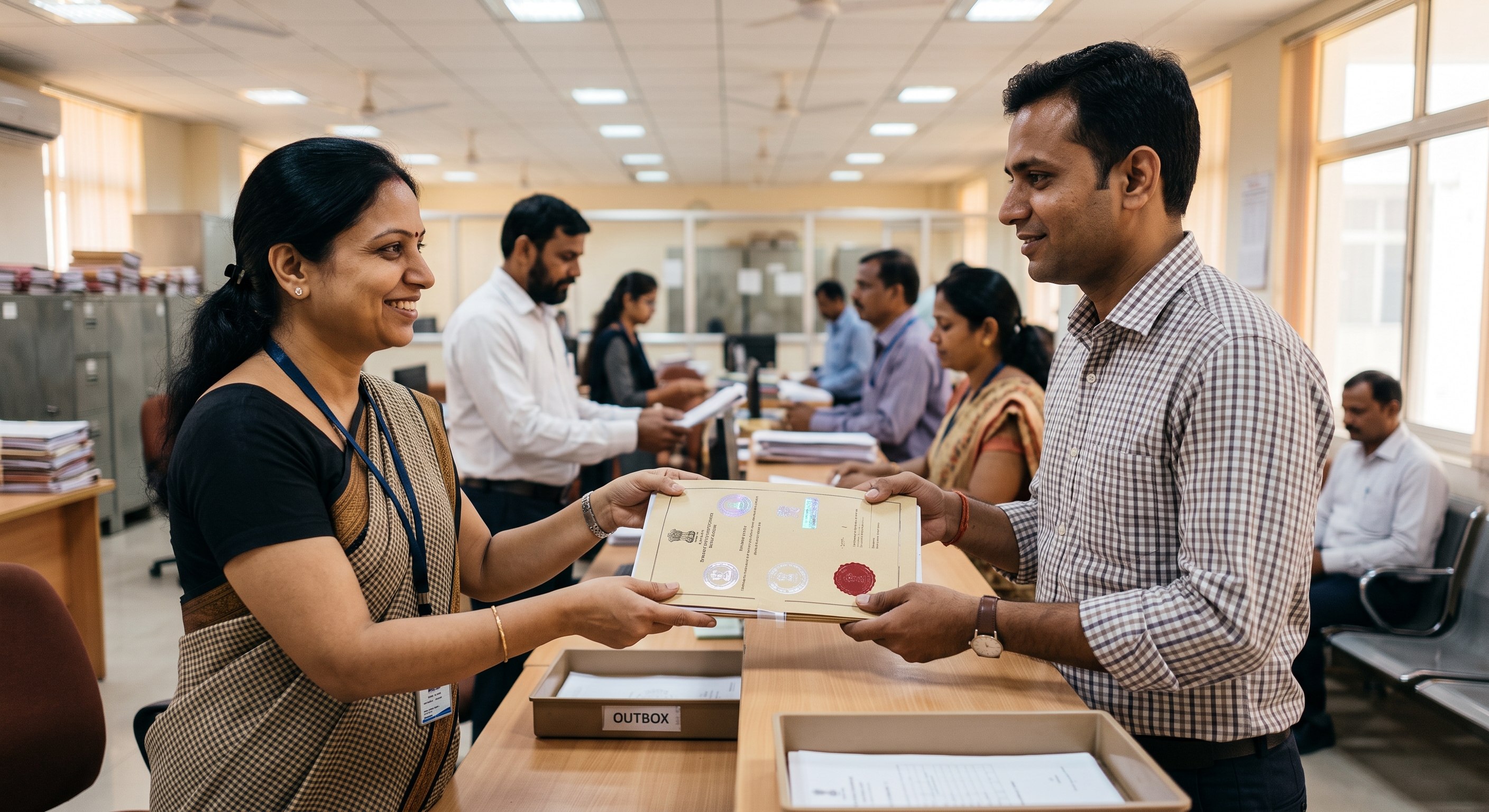 Verified documents delivered back to the applicant